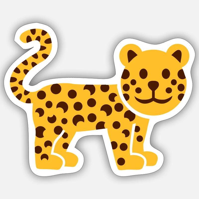 Leopard - Sticker Größe S (10 x 10 cm) - Mattweiß