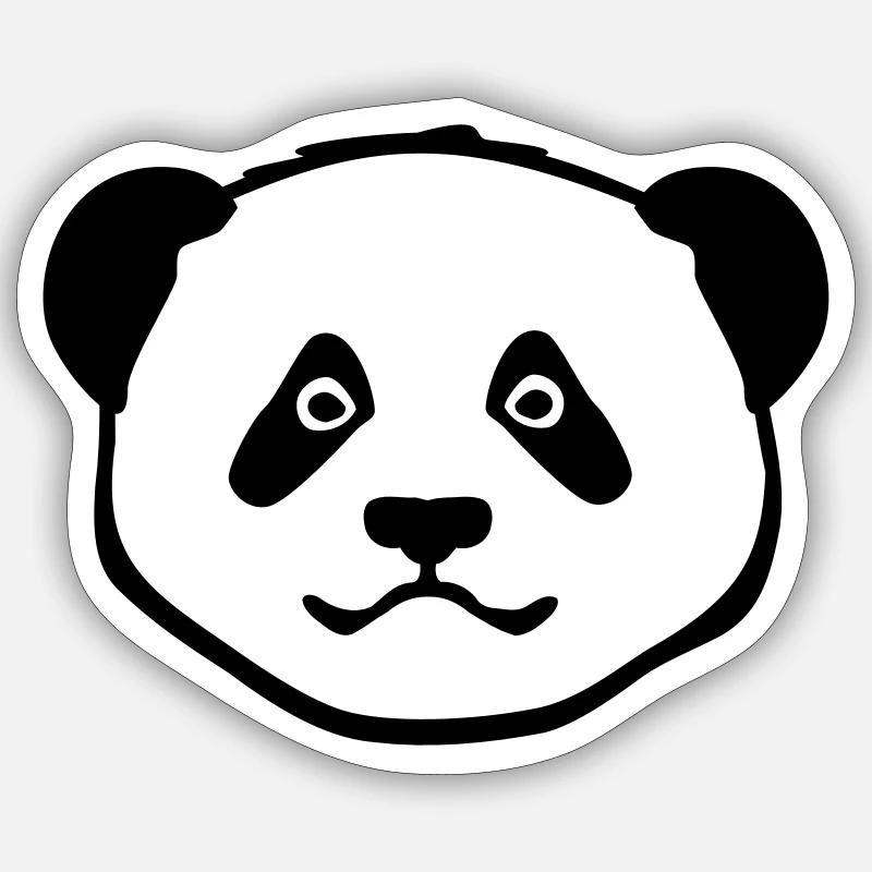 Panda - Sticker taille S (10 x 10 cm) - blanc mat