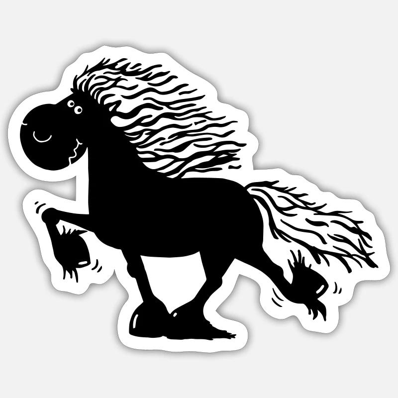 Töltender Isländer - Pferd - Sticker Größe S (10 x 10 cm) - Mattweiß