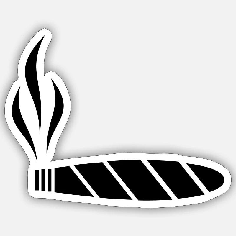 Cigar - Sticker size S (10 x 10 cm) - white matte