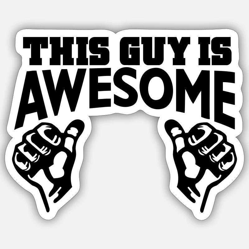 awesome - Sticker Größe S (10 x 10 cm) - Mattweiß