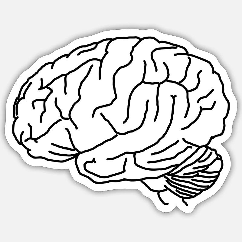 Brain Sticker size S (10 x 10 cm)