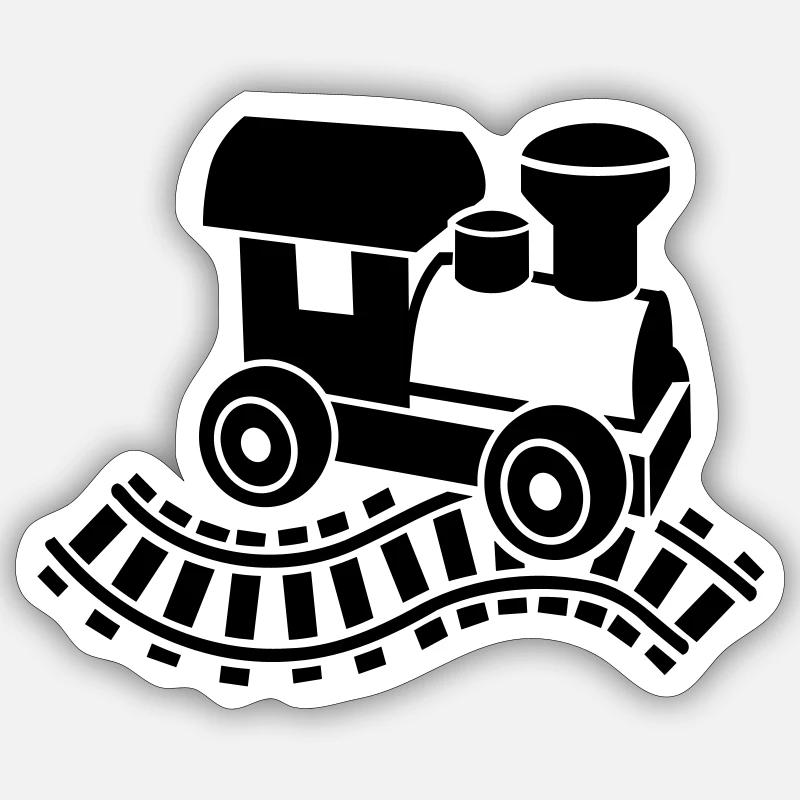 Chemin de fer miniature - Sticker taille S (10 x 10 cm) - blanc mat