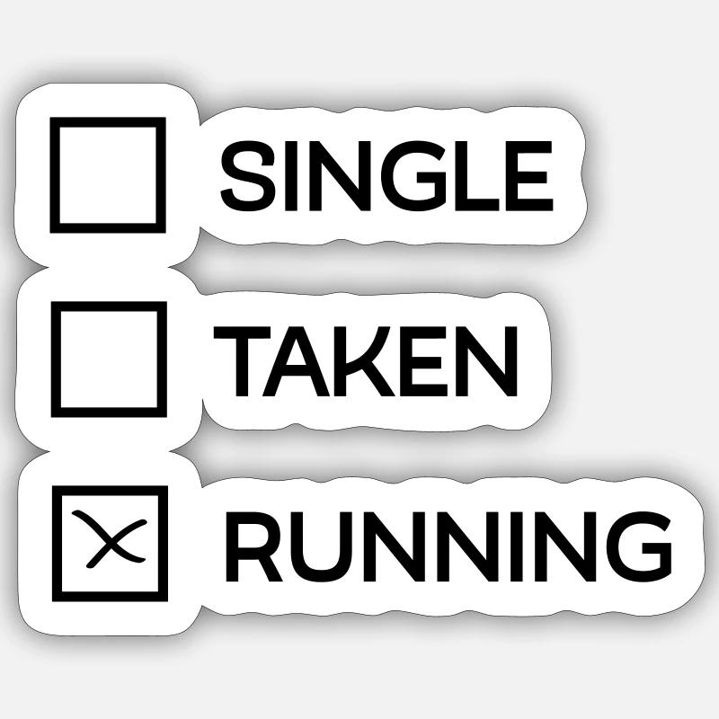 Single - Taken - Running - Sticker taille S (10 x 10 cm) - blanc mat