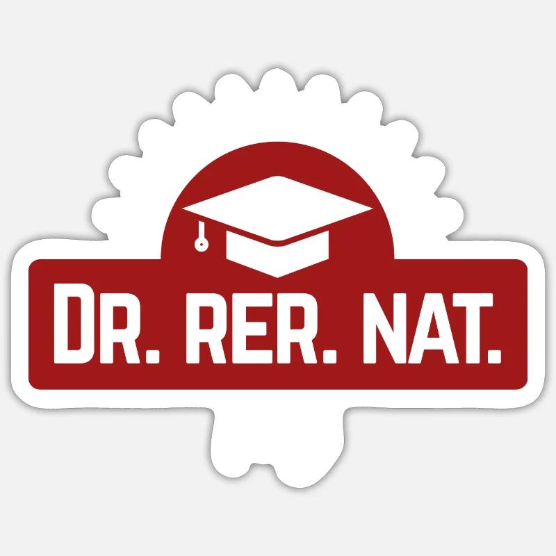 Dr. rer. nat. finally - endlich Doktor - Sticker Größe S (10 x 10 cm) - Mattweiß
