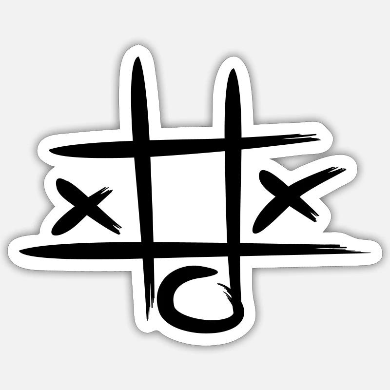 X X O - Sticker Größe S (10 x 10 cm) - Mattweiß