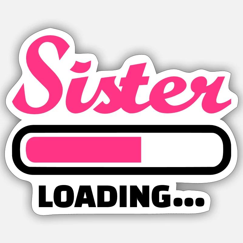 Schwester - Sticker Größe S (10 x 10 cm) - Mattweiß