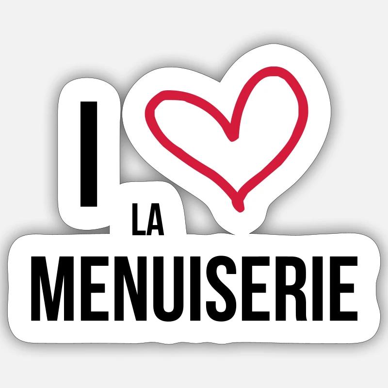Menuisier / Menuiserie / Bois / Charpentier - Sticker size S (10 x 10 cm) - white matte