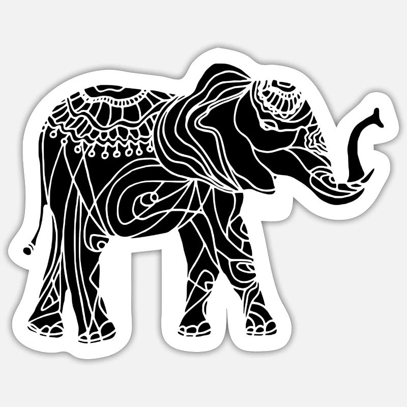 éléphant - Sticker taille S (10 x 10 cm) - blanc mat
