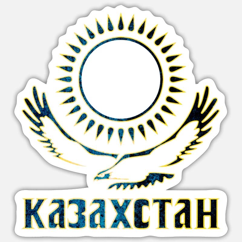 Kazakhstan eagle lettering Sticker size S (10 x 10 cm)