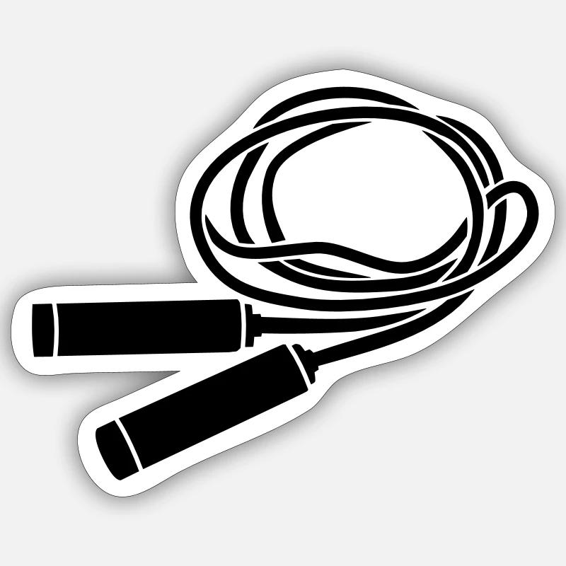 Seilspringen - Sticker Größe S (10 x 10 cm) - Mattweiß