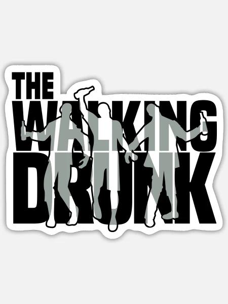 the walking drunk - Sticker Größe S (10 x 10 cm) - Mattweiß
