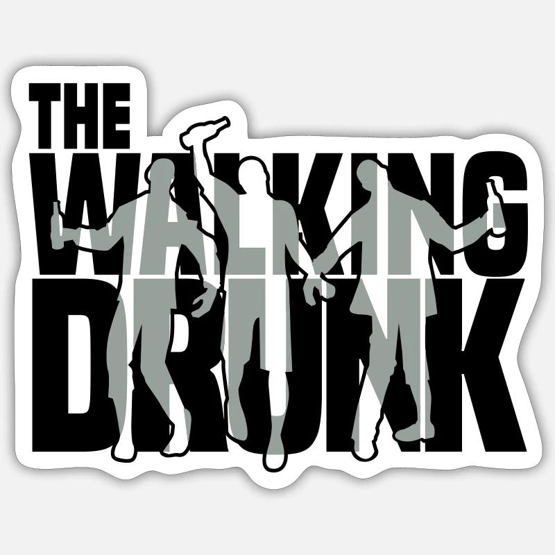 the walking drunk Sticker Größe S (10 x 10 cm)