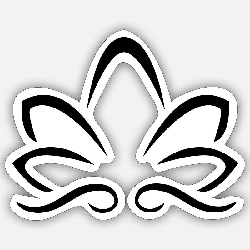 yoga - Sticker taille S (10 x 10 cm) - blanc mat