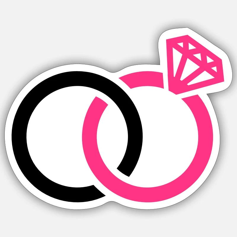 Rings - Sticker size S (10 x 10 cm) - white matte