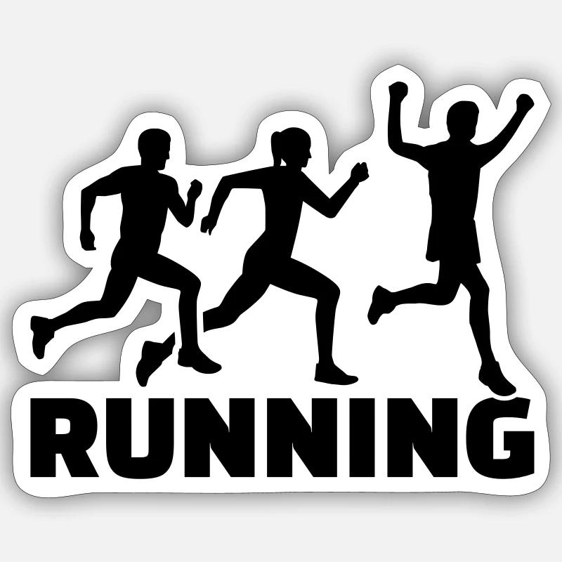 Running - Sticker taille S (10 x 10 cm) - blanc mat