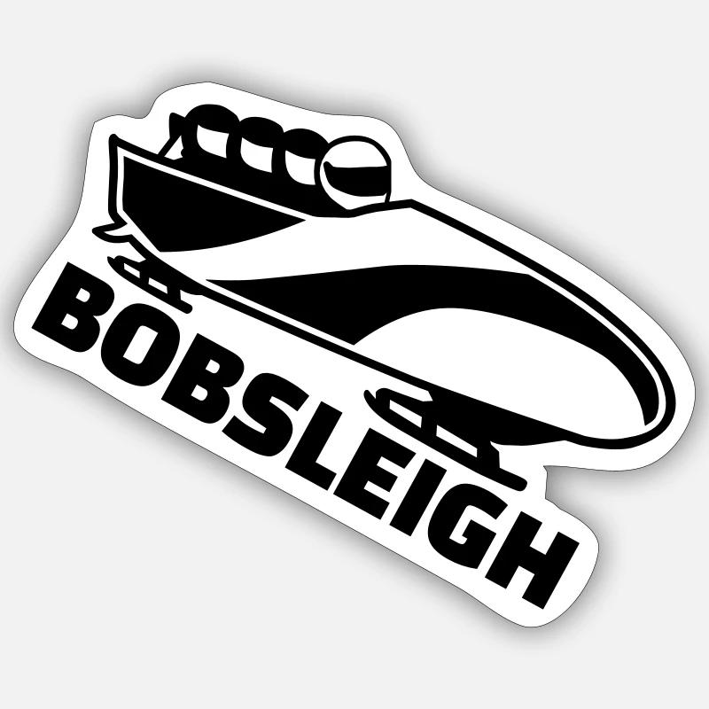 Bobsleigh - Sticker size S (10 x 10 cm) - white matte