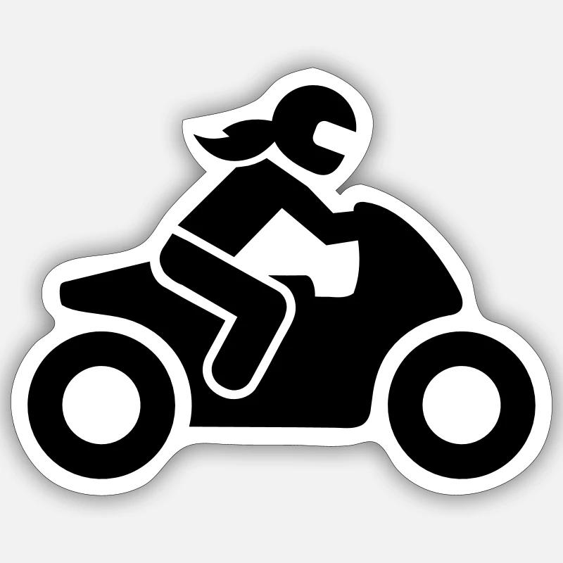 Motorrad - Sticker Größe S (10 x 10 cm) - Mattweiß