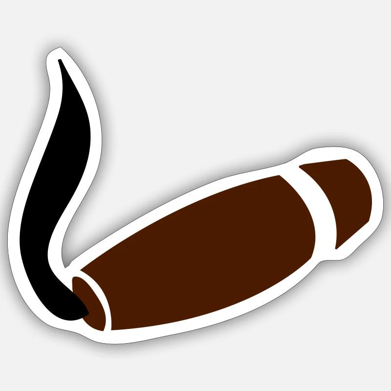 zigarre3 - Sticker Größe S (10 x 10 cm) - Mattweiß