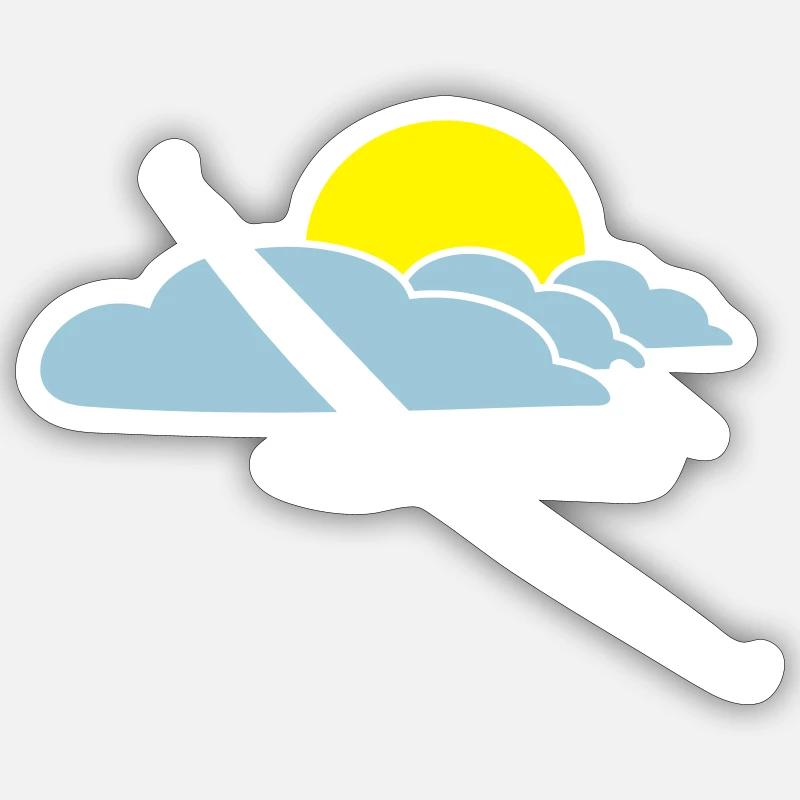 gliding tshirt glider logo gliding Sticker size S (10 x 10 cm)