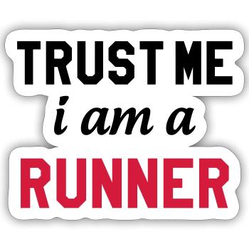 Running / Jogging / Run / Trail / Sport - Sticker size S (10 x 10 cm) - white matte - Front