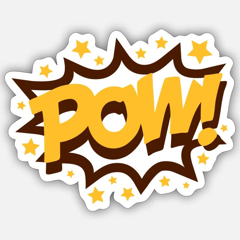 Pow (Explosion) - Sticker size S (10 x 10 cm) - white matte