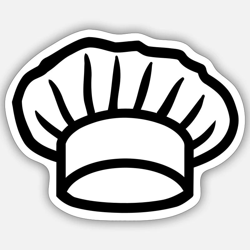 Cuisinier - Sticker taille S (10 x 10 cm) - blanc mat