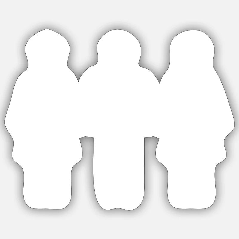 three - Sticker size S (10 x 10 cm) - white matte