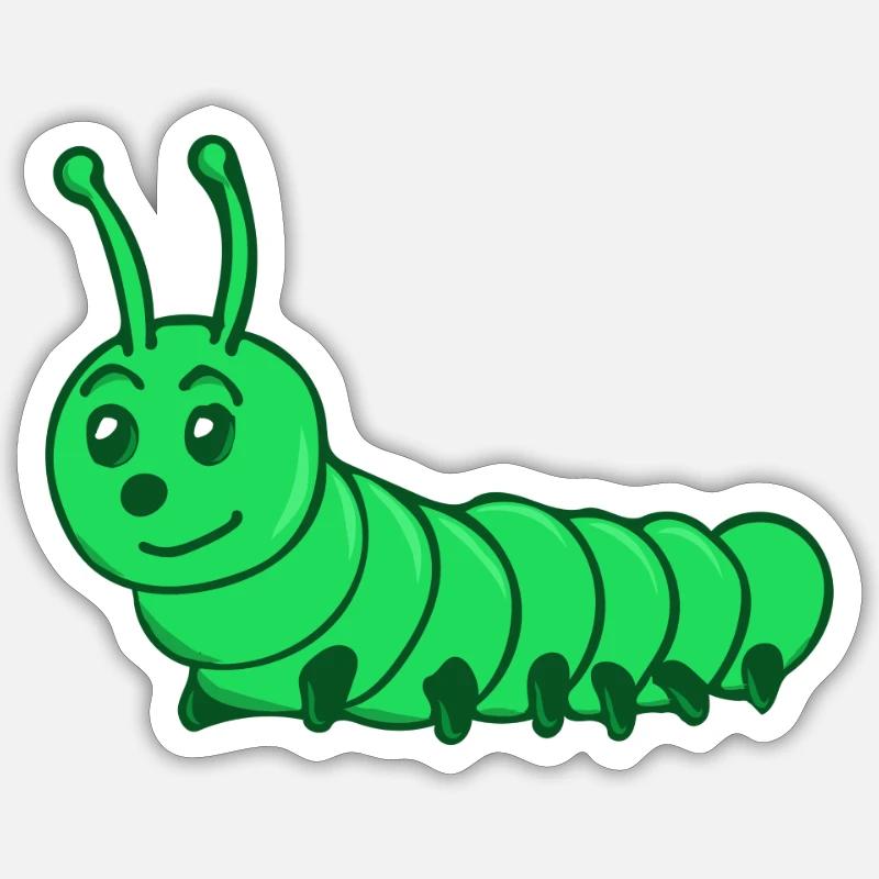 Caterpillar - Sticker size S (10 x 10 cm) - white matte