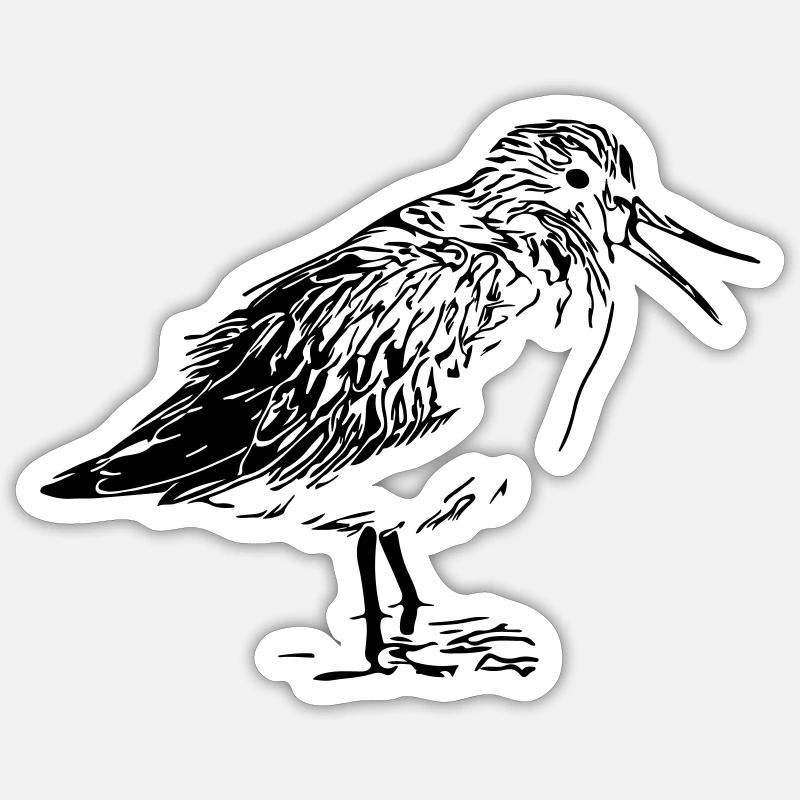 Coureur de la rivière Oiseau - Sticker taille S (10 x 10 cm) - blanc mat