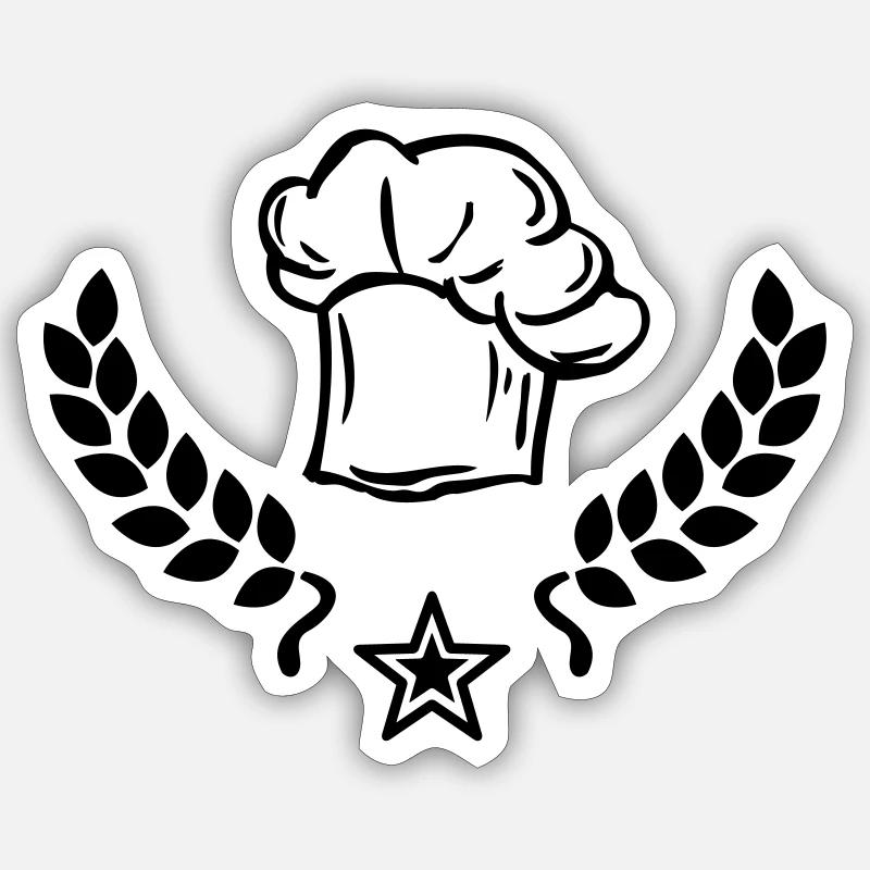 Chef's hat - Sticker size S (10 x 10 cm) - white matte