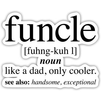 Funcle - Definition | Fun Uncle - Sticker taille S (10 x 10 cm) - blanc mat - Devant