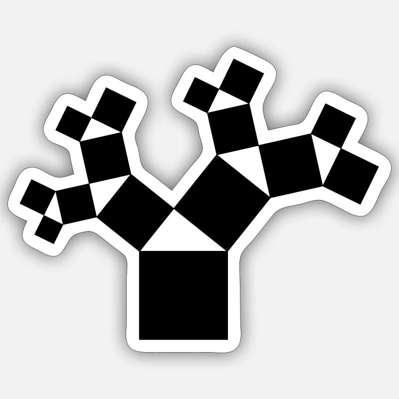 Pythagoras - Sticker size S (10 x 10 cm) - white matte