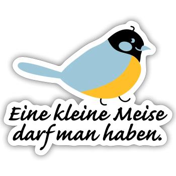 kleine Meise - Sticker Größe S (10 x 10 cm) - Mattweiß - Vorne