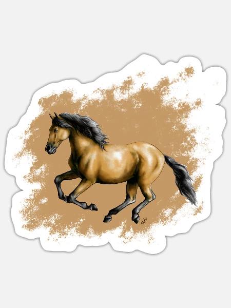 Pferd - Sticker Größe S (10 x 10 cm) - Mattweiß