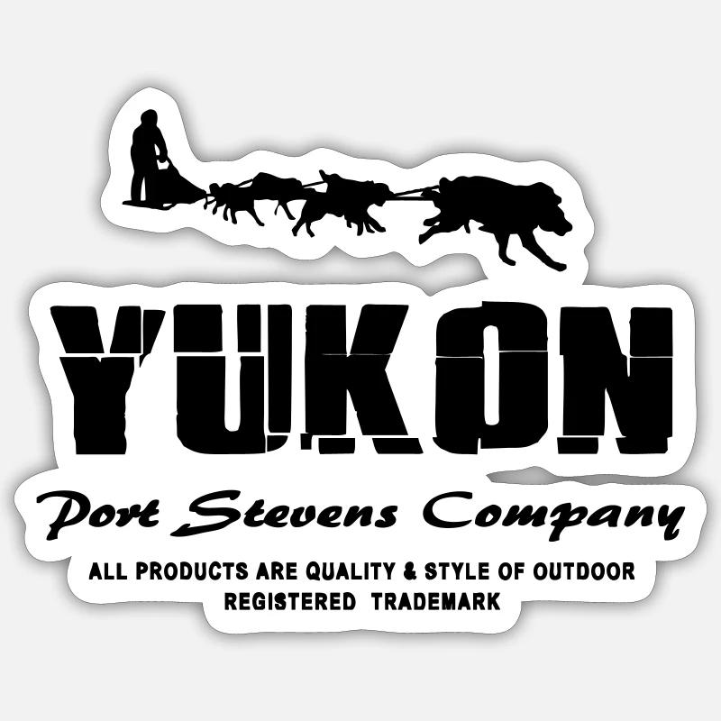 Huskys - Yukon - Canada - Sticker Größe S (10 x 10 cm) - Mattweiß