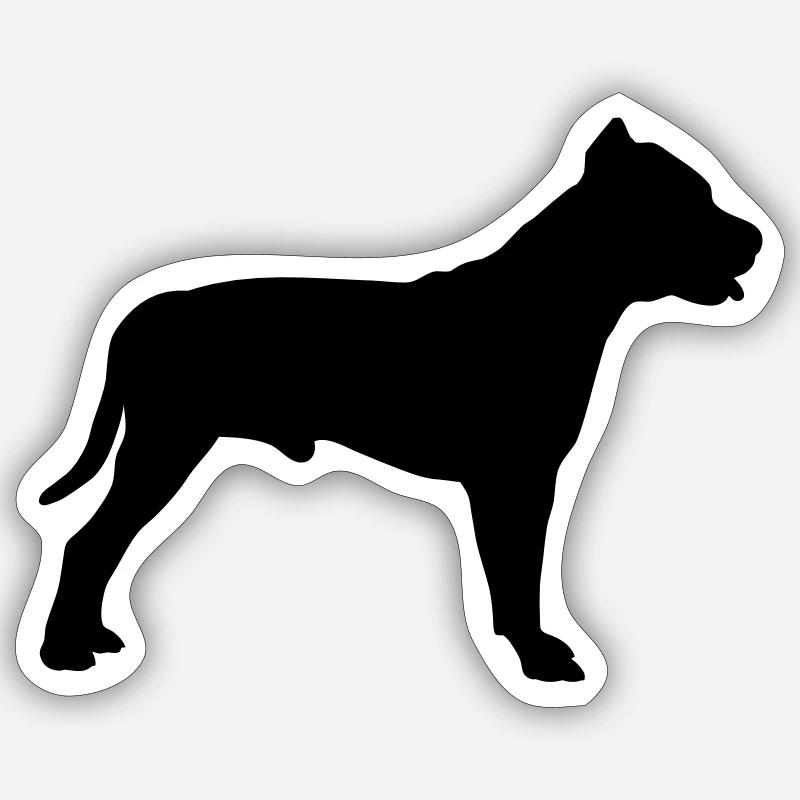 Pitbull - Sticker taille S (10 x 10 cm) - blanc mat