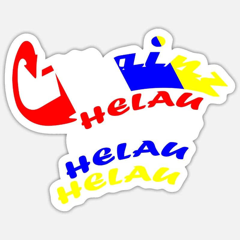 Conception du carnaval de Helau - Sticker taille S (10 x 10 cm) - blanc mat