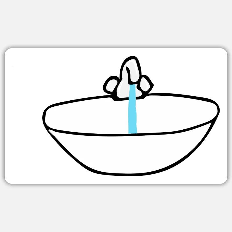 lavabo - Sticker taille S (10 x 10 cm) - blanc mat