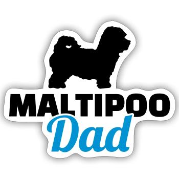 Maltipoo - Sticker Größe S (10 x 10 cm) - Mattweiß - Vorne