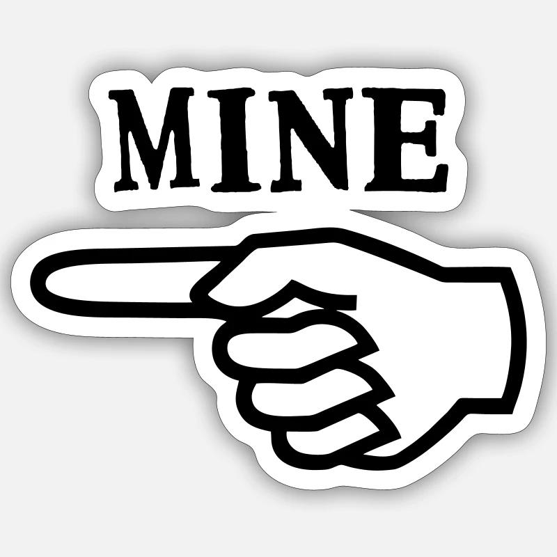 Mine - Hand, Finger pointing - Sticker size S (10 x 10 cm) - white matte