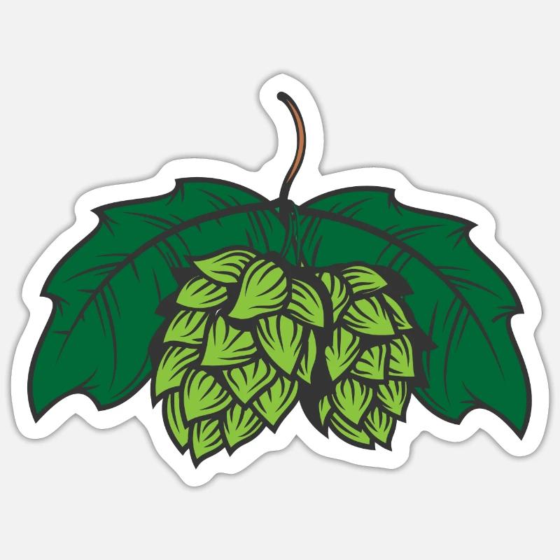Houblon - Sticker taille S (10 x 10 cm) - blanc mat