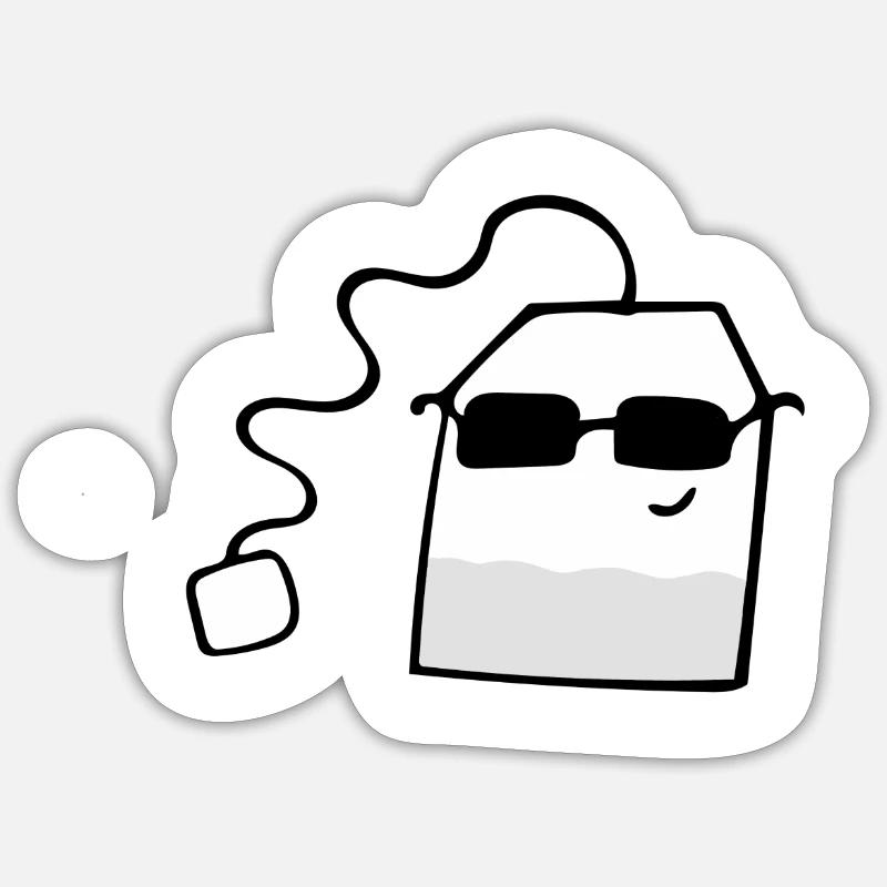 Teebeutel - Sticker Größe S (10 x 10 cm) - Mattweiß