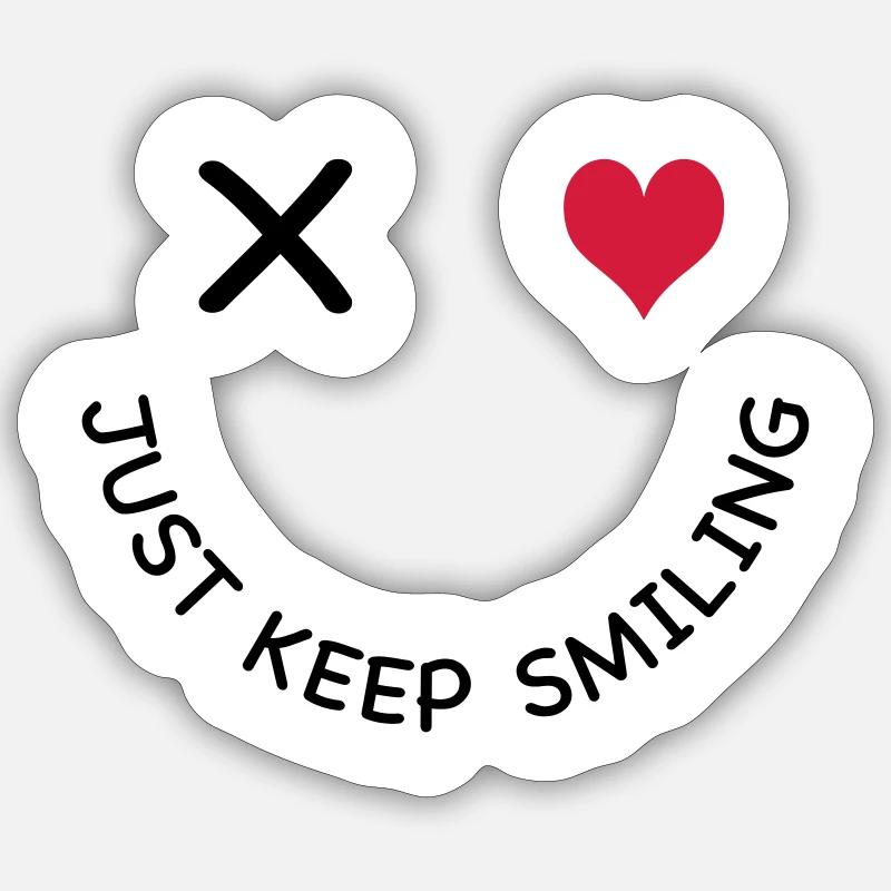 sourire - Sticker taille S (10 x 10 cm) - blanc mat