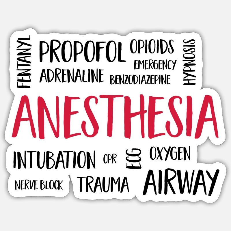 anesthesiacluster - Sticker Größe S (10 x 10 cm) - Mattweiß