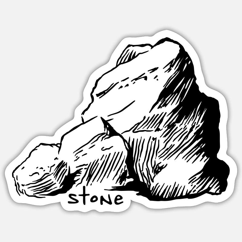 stone - Sticker taille S (10 x 10 cm) - blanc mat