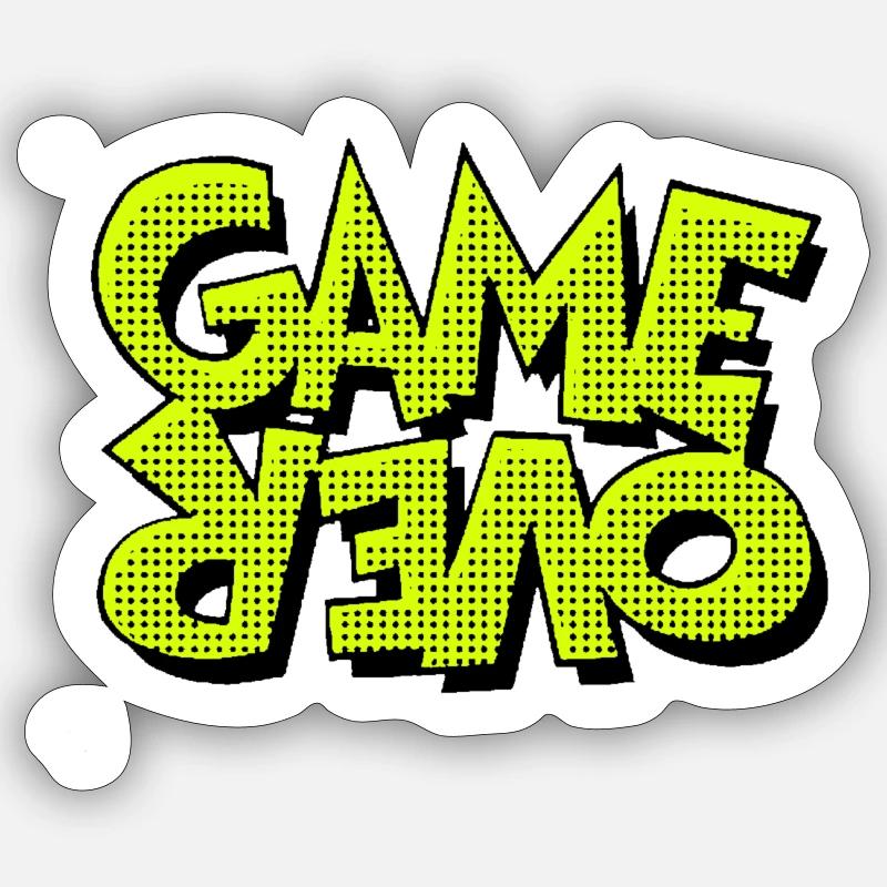 Game Over Retro-Pixel-Design - Sticker Größe S (10 x 10 cm) - Mattweiß