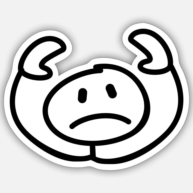 resignierter Strichmann Kopf Sticker Größe S (10 x 10 cm)