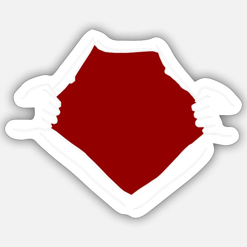 Tshirt tear open Sticker size S (10 x 10 cm)