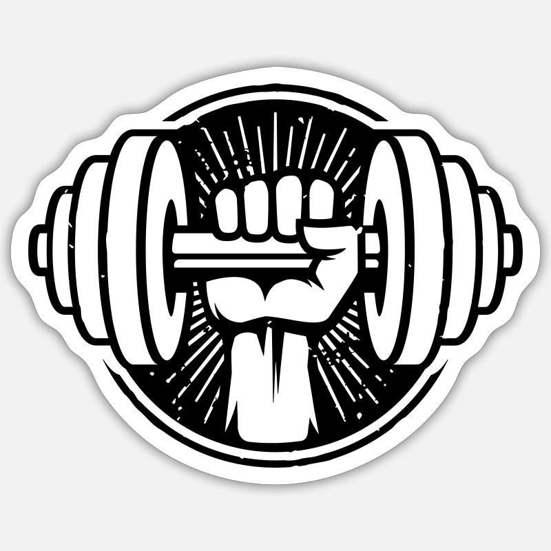 dumb bells - Sticker size S (10 x 10 cm) - white matte